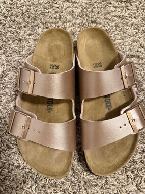 Birkenstock Women's Rose Gold Two-Strap Sandals
